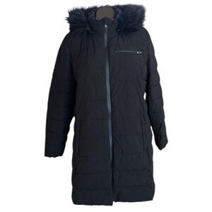 NEW Halitech puffer jacket Solid Black full zip closure With removable hood 2X